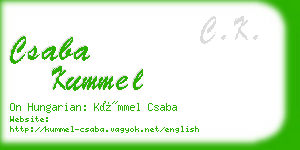 csaba kummel business card